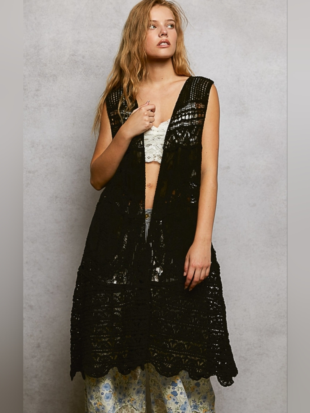 #1541 POL Midnight Lace Boho Duster – Free Spirit Edge